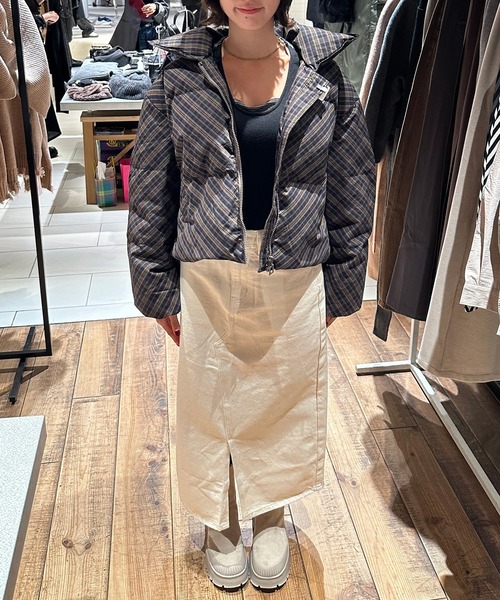 tageechita」チェック柄 ショートダウンジャケット（ダウンジャケット