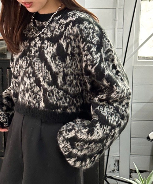 セール】ダマスク柄ニット【ZOZOTOWN限定アイテム】（ニット/セーター