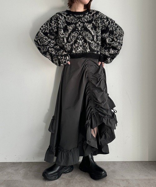 apres jour mignon(アプレジュールミニョン)の「ダマスク柄ニット【ZOZOTOWN限定アイテム】(ニット/セーター・レディース・アイボリー/ブラック/パープル・X-LARGE/フリー)」の19枚目の写真