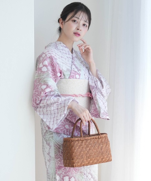 有松絞り浴衣3点セット utatane 淡紅藤の砂糖菓子（浴衣）｜utatane（ウタタネ）