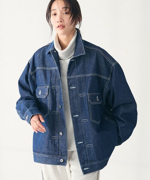 CRAFT STANDARD BOUTIQUE(クラフトスタンダードブティック)の「【ユニセックス】デニム2ndジャケット(デニムジャケット・レディース・ブラック/ダークインディゴブルー・M/L/XL)」の2枚目の写真