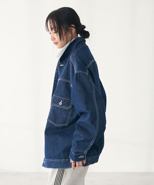 CRAFT STANDARD BOUTIQUE(クラフトスタンダードブティック)の「【ユニセックス】デニム2ndジャケット(デニムジャケット・レディース・ブラック/ダークインディゴブルー・M/L/XL)」の7枚目の写真