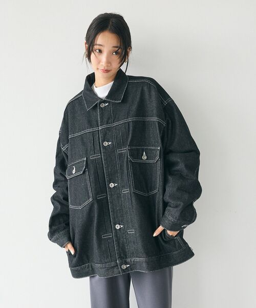 CRAFT STANDARD BOUTIQUE(クラフトスタンダードブティック)の「【ユニセックス】デニム2ndジャケット(デニムジャケット・レディース・ブラック/ダークインディゴブルー・M/L/XL)」の20枚目の写真