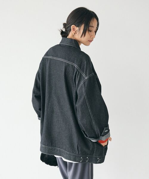 CRAFT STANDARD BOUTIQUE(クラフトスタンダードブティック)の「【ユニセックス】デニム2ndジャケット(デニムジャケット・レディース・ブラック/ダークインディゴブルー・M/L/XL)」の21枚目の写真