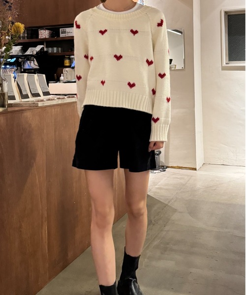 Sorriso（ソリッソ）の「ハート柄 ニット（ニット/セーター・レディース・ホワイト・FREE）」の9枚目の写真