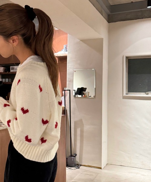 Sorriso（ソリッソ）の「ハート柄 ニット（ニット/セーター・レディース・ホワイト・FREE）」の11枚目の写真