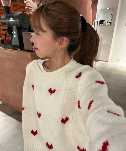 Sorriso（ソリッソ）の「ハート柄 ニット（ニット/セーター・レディース・ホワイト・FREE）」の12枚目の写真