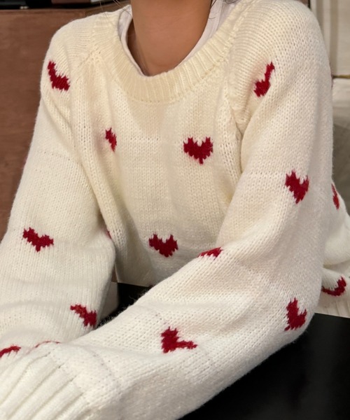 Sorriso（ソリッソ）の「ハート柄 ニット（ニット/セーター・レディース・ホワイト・FREE）」の13枚目の写真