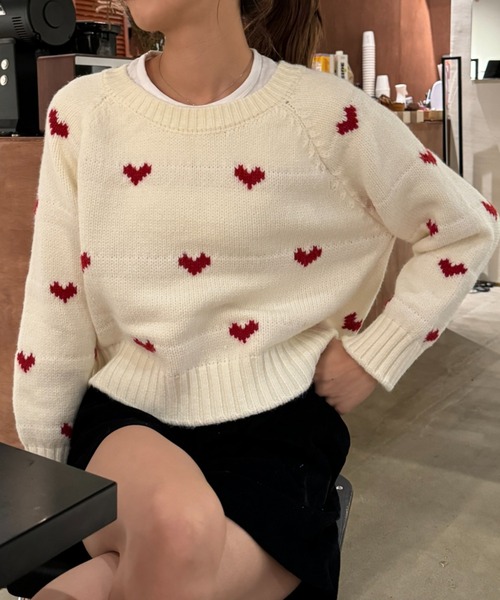 Sorriso（ソリッソ）の「ハート柄 ニット（ニット/セーター・レディース・ホワイト・FREE）」の15枚目の写真