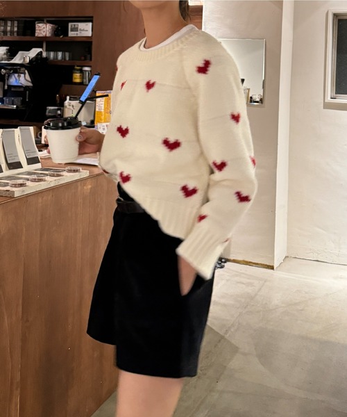 Sorriso（ソリッソ）の「ハート柄 ニット（ニット/セーター・レディース・ホワイト・FREE）」の18枚目の写真