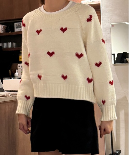 Sorriso（ソリッソ）の「ハート柄 ニット（ニット/セーター・レディース・ホワイト・FREE）」の21枚目の写真