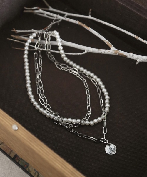 BAYFLOW（ベイフロー）の「パール多連ネックレス（ネックレス・レディース・シルバー/ゴールド・FREE）」の2枚目の写真