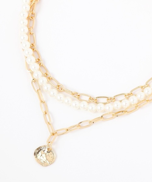 BAYFLOW（ベイフロー）の「パール多連ネックレス（ネックレス・レディース・シルバー/ゴールド・FREE）」の6枚目の写真