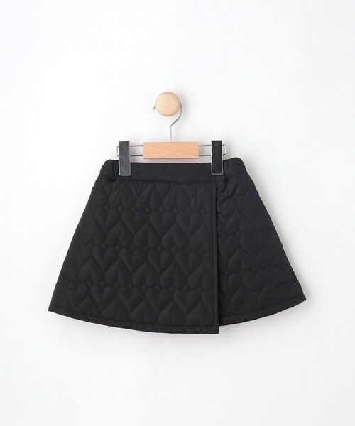 SHOO・LA・RUE(シューラルー)の「◆【110-140cm】ハートキルトラップ風スカート(スカート・キッズ・サックスブルー/ブラック・14/13/12/11)」の2枚目の写真