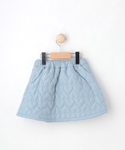 SHOO・LA・RUE(シューラルー)の「◆【110-140cm】ハートキルトラップ風スカート(スカート・キッズ・サックスブルー/ブラック・14/13/12/11)」の4枚目の写真