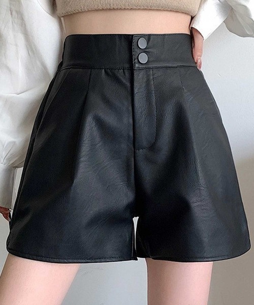 SPIGA（スピーガ）の「ﾊｲｳｴｽﾄﾀｯｸﾚｻﾞｰｼｮｰﾄﾊﾟﾝﾂ（その他パンツ・レディース・ブラウン/ブラック・SMALL/MEDIUM/LARGE）」の3枚目の写真