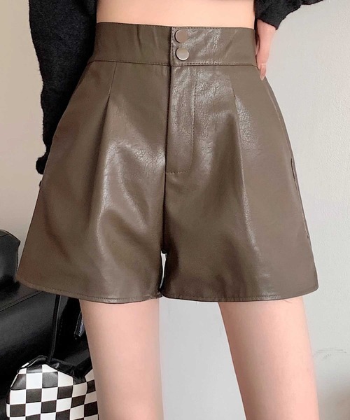 SPIGA（スピーガ）の「ﾊｲｳｴｽﾄﾀｯｸﾚｻﾞｰｼｮｰﾄﾊﾟﾝﾂ（その他パンツ・レディース・ブラウン/ブラック・SMALL/MEDIUM/LARGE）」の6枚目の写真