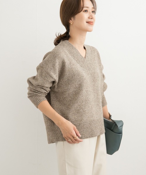 URBAN RESEARCH DOORS（アーバンリサーチドアーズ）の「メランジVネックニット（ニット/セーター・レディース・ミント/ベージュ/アイボリー・MEDIUM）」の13枚目の写真