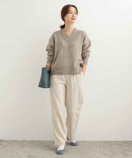 URBAN RESEARCH DOORS（アーバンリサーチドアーズ）の「メランジVネックニット（ニット/セーター・レディース・ミント/ベージュ/アイボリー・MEDIUM）」の18枚目の写真