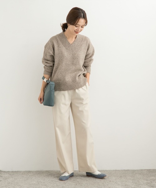 URBAN RESEARCH DOORS（アーバンリサーチドアーズ）の「メランジVネックニット（ニット/セーター・レディース・ミント/ベージュ/アイボリー・MEDIUM）」の19枚目の写真