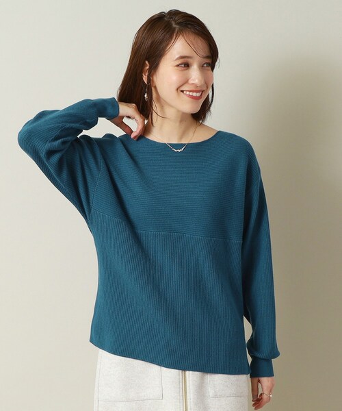 ITS'DEMO（イッツデモ）の「◆【通勤／手洗い可】リブ切替ニット（ニット/セーター・レディース・アイボリー/ブラック/ブルーグリーン/サンドベージュ/ワインレッド・00）」の4枚目の写真