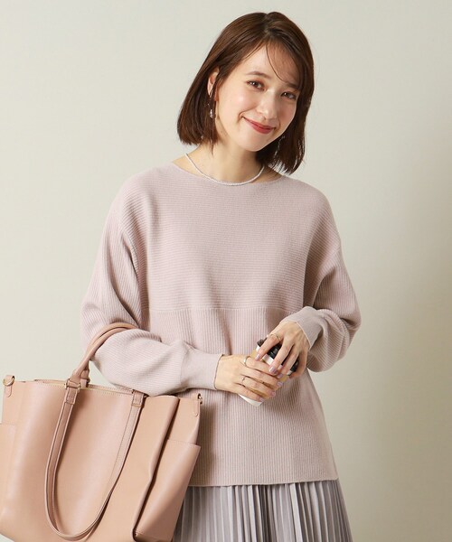 ITS'DEMO（イッツデモ）の「◆【通勤／手洗い可】リブ切替ニット（ニット/セーター・レディース・アイボリー/ブラック/ブルーグリーン/サンドベージュ/ワインレッド・00）」の3枚目の写真