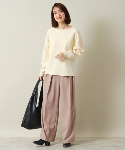 ITS'DEMO（イッツデモ）の「◆【通勤／手洗い可】リブ切替ニット（ニット/セーター・レディース・アイボリー/ブラック/ブルーグリーン/サンドベージュ/ワインレッド・00）」の8枚目の写真