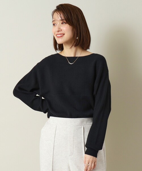 ITS'DEMO（イッツデモ）の「◆【通勤／手洗い可】リブ切替ニット（ニット/セーター・レディース・アイボリー/ブラック/ブルーグリーン/サンドベージュ/ワインレッド・00）」の10枚目の写真