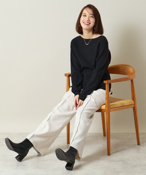 ITS'DEMO（イッツデモ）の「◆【通勤／手洗い可】リブ切替ニット（ニット/セーター・レディース・アイボリー/ブラック/ブルーグリーン/サンドベージュ/ワインレッド・00）」の11枚目の写真