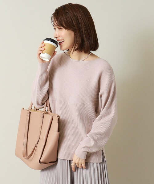 ITS'DEMO（イッツデモ）の「◆【通勤／手洗い可】リブ切替ニット（ニット/セーター・レディース・アイボリー/ブラック/ブルーグリーン/サンドベージュ/ワインレッド・00）」の14枚目の写真