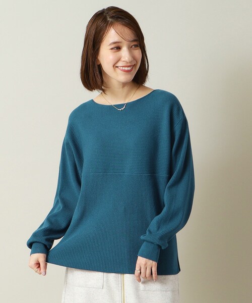 ITS'DEMO（イッツデモ）の「◆【通勤／手洗い可】リブ切替ニット（ニット/セーター・レディース・アイボリー/ブラック/ブルーグリーン/サンドベージュ/ワインレッド・00）」の18枚目の写真