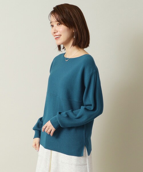 ITS'DEMO（イッツデモ）の「◆【通勤／手洗い可】リブ切替ニット（ニット/セーター・レディース・アイボリー/ブラック/ブルーグリーン/サンドベージュ/ワインレッド・00）」の19枚目の写真