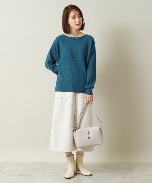 ITS'DEMO（イッツデモ）の「◆【通勤／手洗い可】リブ切替ニット（ニット/セーター・レディース・アイボリー/ブラック/ブルーグリーン/サンドベージュ/ワインレッド・00）」の20枚目の写真