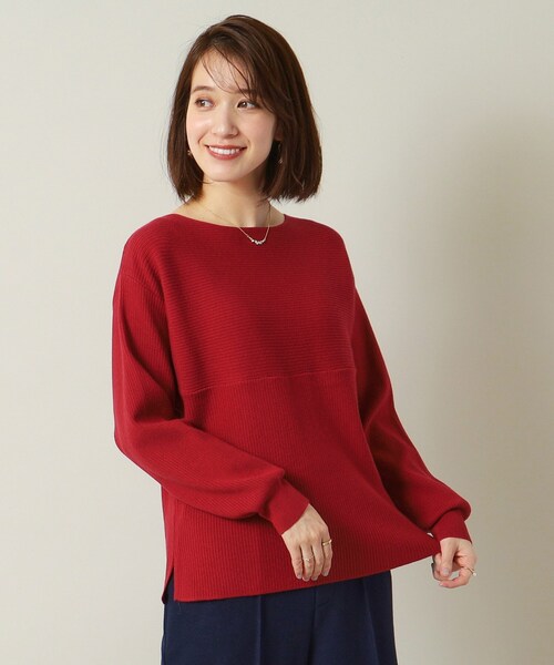 ITS'DEMO（イッツデモ）の「◆【通勤／手洗い可】リブ切替ニット（ニット/セーター・レディース・アイボリー/ブラック/ブルーグリーン/サンドベージュ/ワインレッド・00）」の22枚目の写真