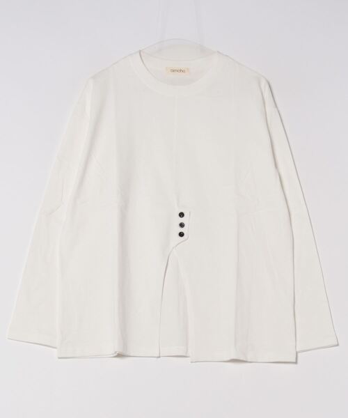 aimoha（アイモハ）の「フロントスリットデザインTシャツ（Tシャツ/カットソー・レディース・ブラック/チョコ/ライトベージュ/ホワイト・FREE）」の13枚目の写真