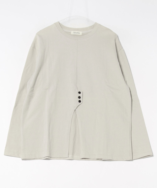 aimoha（アイモハ）の「フロントスリットデザインTシャツ（Tシャツ/カットソー・レディース・ブラック/チョコ/ライトベージュ/ホワイト・FREE）」の16枚目の写真