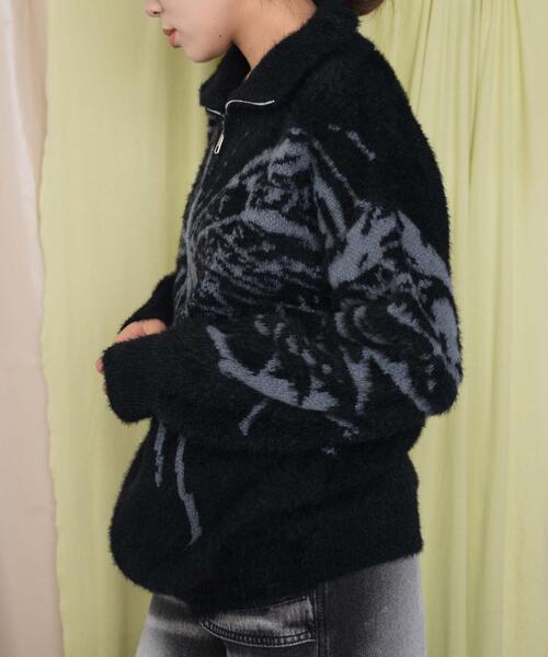 dispark(ディスパーク)の「DISPARK/バタフライジップニット(ニット/セーター・レディース・グレー/ブラック・FREE)」の5枚目の写真