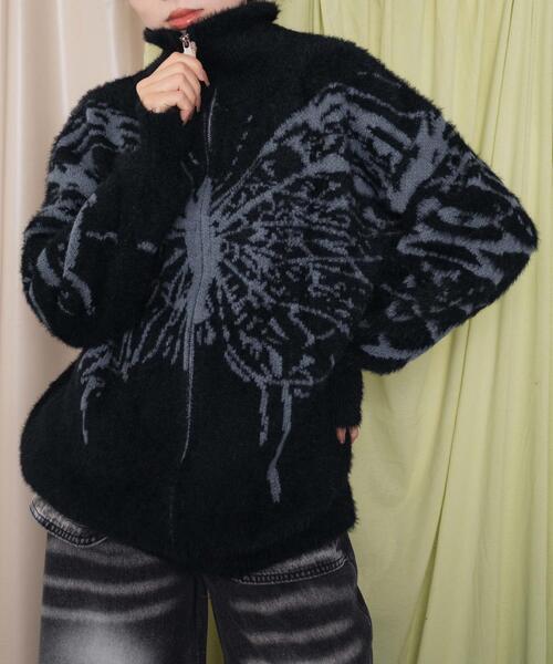 dispark(ディスパーク)の「DISPARK/バタフライジップニット(ニット/セーター・レディース・グレー/ブラック・FREE)」の7枚目の写真