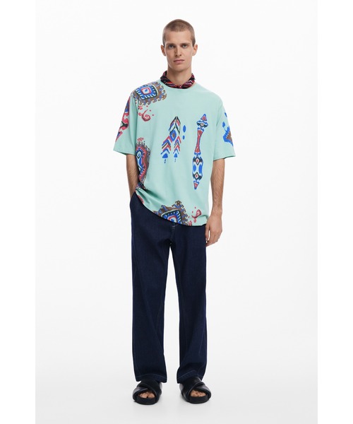 Desigual(デシグアル)の「MADAGASCAR Tシャツショートスリーブ(Tシャツ/カットソー・メンズ・グリーン・S/M/L/XL)」の4枚目の写真