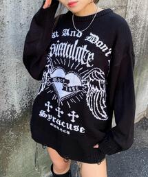 WEGO | WEGO/【24年秋冬新作】ウイングハートダメージニット(ニット/セーター)