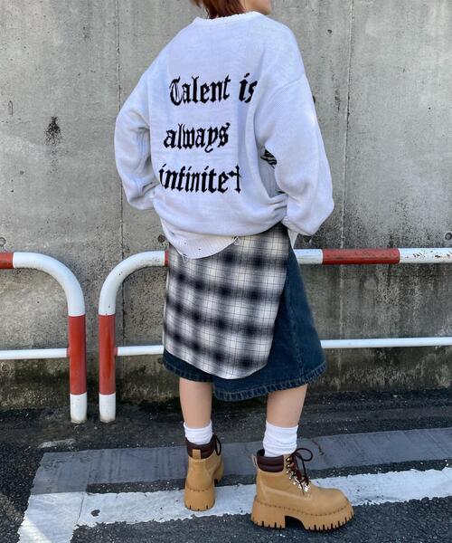 WEGO（ウィゴー）の「WEGO/ウイングハートダメージニット（ニット/セーター・レディース・ブラック/ホワイト・FREE）」の5枚目の写真