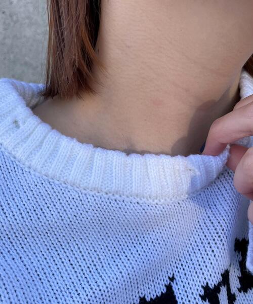 WEGO（ウィゴー）の「WEGO/ウイングハートダメージニット（ニット/セーター・レディース・ブラック/ホワイト・FREE）」の7枚目の写真