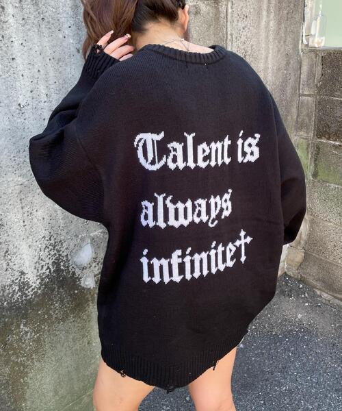 WEGO（ウィゴー）の「WEGO/ウイングハートダメージニット（ニット/セーター・レディース・ブラック/ホワイト・FREE）」の16枚目の写真