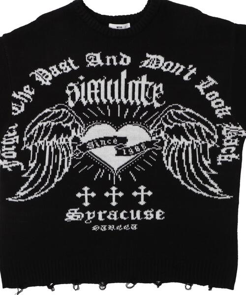 WEGO（ウィゴー）の「WEGO/ウイングハートダメージニット（ニット/セーター・レディース・ブラック/ホワイト・FREE）」の22枚目の写真