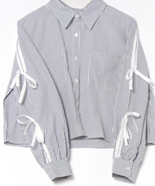 actuel（アクチュエル）の「【ａｃｔｕｅｌ】ＴＣブロード袖グログランリボンシャツ（シャツ/ブラウス・レディース・オフホワイト/ブラック・FREE）」の12枚目の写真