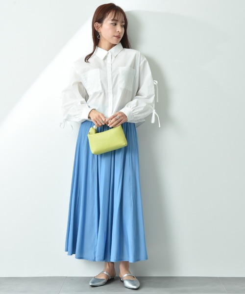 actuel（アクチュエル）の「【ａｃｔｕｅｌ】ＴＣブロード袖グログランリボンシャツ（シャツ/ブラウス・レディース・オフホワイト/ブラック・FREE）」の11枚目の写真