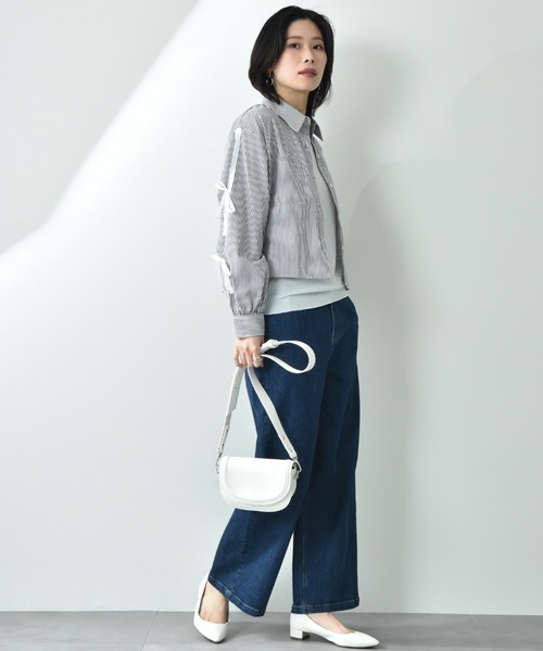 actuel（アクチュエル）の「【ａｃｔｕｅｌ】ＴＣブロード袖グログランリボンシャツ（シャツ/ブラウス・レディース・オフホワイト/ブラック・FREE）」の13枚目の写真