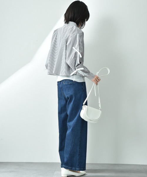 actuel（アクチュエル）の「【ａｃｔｕｅｌ】ＴＣブロード袖グログランリボンシャツ（シャツ/ブラウス・レディース・オフホワイト/ブラック・FREE）」の14枚目の写真