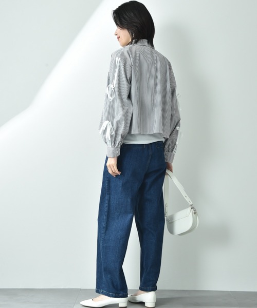 actuel（アクチュエル）の「【ａｃｔｕｅｌ】ＴＣブロード袖グログランリボンシャツ（シャツ/ブラウス・レディース・オフホワイト/ブラック・FREE）」の16枚目の写真