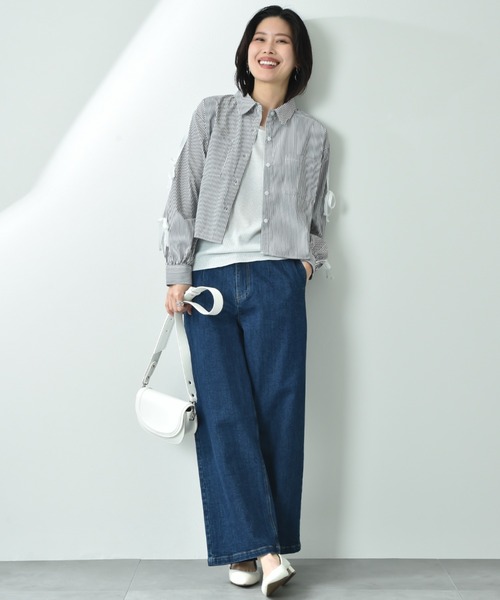 actuel（アクチュエル）の「【ａｃｔｕｅｌ】ＴＣブロード袖グログランリボンシャツ（シャツ/ブラウス・レディース・オフホワイト/ブラック・FREE）」の17枚目の写真